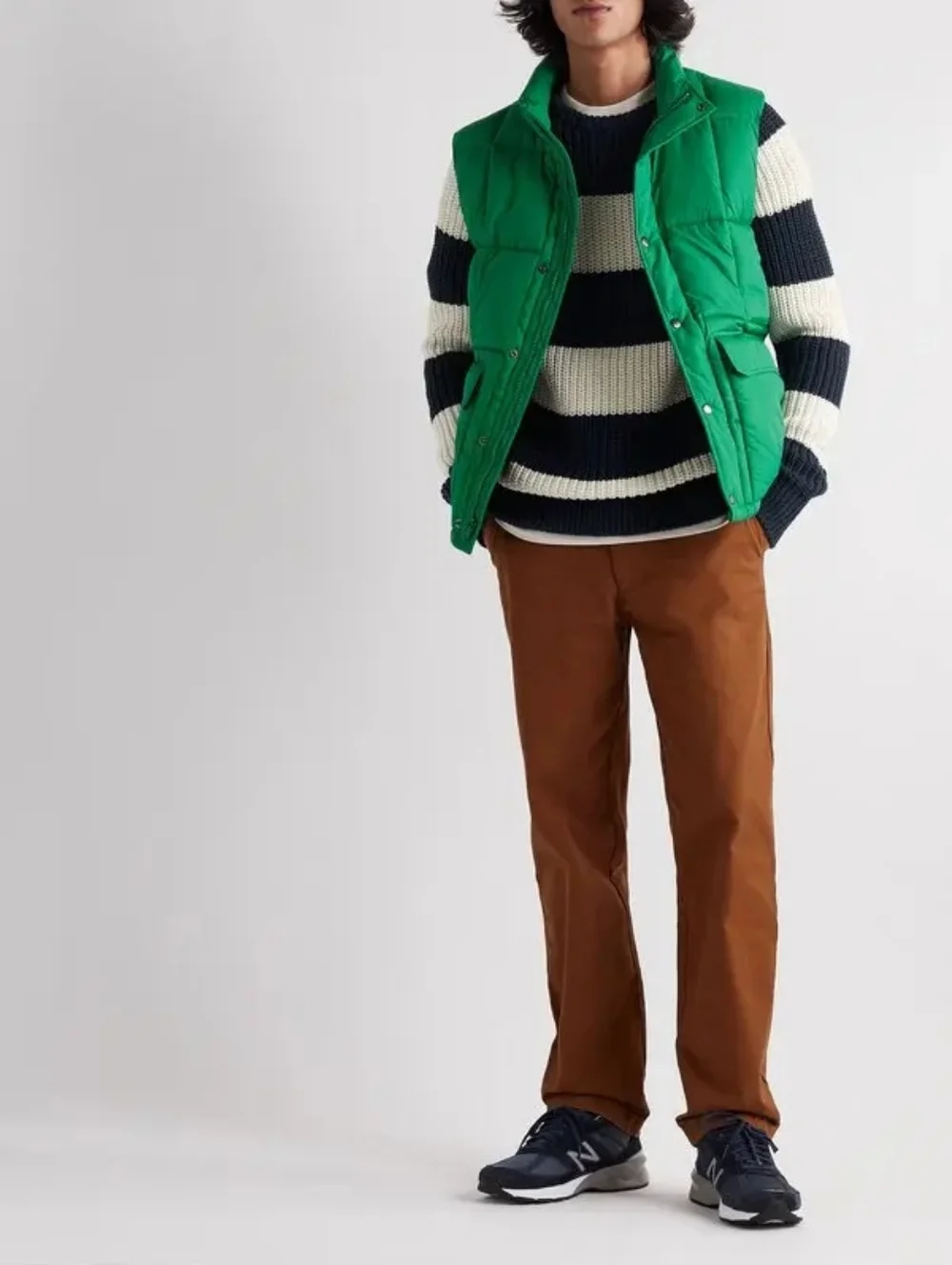 J. Crew Slim Fit Striped Cotton‎ Sweater Navy White